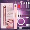 NONE YIKOOLIN 5 in 1 Lima per unghie elettrica Punte per unghie elettriche con luce a LED Set di strumenti per manicure a mano per la cura del trapano per unghie a batteria a 4 velocità