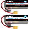 hrb 1/2PCS HRB 22.2V 5000mah Lipo Batteria 6S Lipo Drone Batteria 50C XT90 EC5 Connettore per RC Quadcopter Elicottero RC Auto Monster