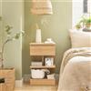 SoBuy Tavolino laterale SoBuy FBT49, comodino, cassettiera con 1 cassetto e 3 ripiani, colore naturale, WDH circa. 39x65x39cm