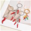NONE 1Pc Creativo Stili Coreani Donne Verdure Fortunato Corno Peperoncino Portachiavi Ciondolo Italiano Cornicello Pepe Rosso Uomini Bigiotteria