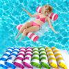 NONE 1 pz Materassino Gonfiabile Pieghevole Galleggiante per Piscina, Amaca Galleggiante per Feste in Acqua, Materasso ad Aria in PVC a Strisce, Tappetino Gonfiabile Galleggiante per Acqua