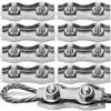 NONE 1/10pcs Duplex Morsetto per fune metallica Bullone in acciaio inossidabile Clip per cavi Corda antiscivolo Strumenti di fissaggio Elementi di fissaggio per appendere la luce della stringa