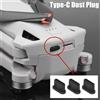 NONE Tappi antipolvere Type-C, copertura in silicone e dispositivo antifurto per DJI Mini 3 Pro e tutte le porte di ricarica per dispositivi Type-C