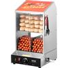 SucceBuy Vaporiera per capanna per hot dog a 2 livelli da 36 litri 86 ℉ ~185 ℉ Controllo della temperatura, scaldalatte elettrico per hot dog e panini