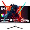 Gawfolk Gaming Monitor 24,5 pollici curvo 200 Hz, schermo per PC Full HD 1080P, monitor per computer senza telaio con superficie diretta IPS con FreeS