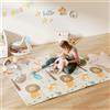AIYAPLAY Tappetino da gioco Baby 196x176x1,5 cm Tappetino strisciante pieghevole su entrambi i lati multicolore