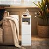 SoBuy FBT149-WN comodino stretto con 2 cassetti e contenitore, comodino per camera da letto Bianco B20 X T35 X H60 cm