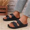 NONE Ciabatte da uomo casual con fibbia regolabile in EVA, monopezzo, a doppia barra, con suola piatta, slip-on, per casa o spiaggia all'aperto