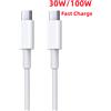 NONE Cavo di ricarica rapida da USB-C a C PD da 0,2 m 1 m 2 m 3 m 30 W 100 W per Apple iPhone 17 16 15 Pro Max iPad Samsung HUAWEI Tipo C Linea rapida