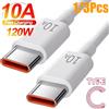 NONE 1/3 pezzi 10A cavo da tipo C a tipo C 120W cavo di ricarica super veloce trasferimento dati ad alta velocità per iPhone Samsung Xiaomi cavo di ricarica