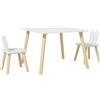 AIYAPLAY Tavolo e 2 sedie per bambini, tavolo con 2 sedie, design scandinavo, conore a forma di coniglio, per bevande, modello B