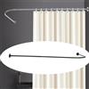 NONE Asta per Tenda Doccia Regolabile 70-95x105-165cm, Asta Angolare per Tenda Doccia, Asta per Bagno e Vasca da Bagno, Argento/Nero