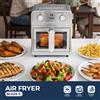 rouny Friggitrice ad Aria ROUNY Interamente in Acciaio Inox con Finestrella, Controllo Classico a Manopola 80-200 ℃ Cottura a Doppio Riscaldamento Senza Rotazione, Formato Famiglia