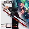 Bandai Katana Roronoa Zoro da 40 Pollici, Spada Ninja, Cosplay Anime One Piece, Katana Giapponese a Grandezza Naturale, Spada Samurai Originale, Giocattolo Regalo