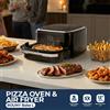rouny Friggitrice ad Aria con Forno per Pizza da 12 Pollici, 2200W, 11-in-1 con Doppio Riscaldamento e Finestra di Visualizzazione, Capacità XL 4.2L, 360° ° Cottura a 360°, Senza Girare