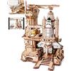 Robotime Puzzle 3D Robotime Rokr Navetta Spaziale, Modello Interattivo Fai-da-Te con Illuminazione, Puzzle in Legno, Decorazione da Scrivania per Adulti