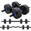 SPORTNOW Kit manubri regolabili SPORTNOW per bodybuilding, 15 kg (3 in 1), set di pesi regolabili con barra di estensione e impugnatura.