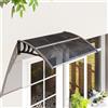 Outsunny Tettoia per porta esterna Outsunny, tettoia in policarbonato e alluminio resistente, protezione da pioggia e raggi UV per terrazza, balcone, 100x75 cm, Nero