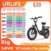 URLIFE E20 La scelta preferita per il pendolarismo, bici elettrica con motore da 250W, batteria 48V 13AH, pneumatici da 20 pollici, bici elettrica fuoristrada
