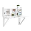 SoBuy FWT07-II-W Tavolo pieghevole da parete con mensola integrata, mobiletto da parete, tavolo da cucina, tavolo da pranzo, bianco BHT circa. 90x78x60cm