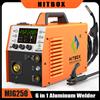 HITBOX Saldatrice HITBOX 220V MIG per Alluminio MIG250 6 in 1 MMA/Gas MIG/Gasless MIG/Lift TIG/Spot 2T/4T a Impulso Singolo con Sinergia