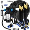 NONE Kit Spruzzatore da Giardino con Tubo PE da 5/8mm, Pompa Autoadescante da 60W, Ugello Universale in Ottone da 20cm, Sistema di Nebulizzazione per Piante e Gazebo