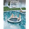 HiMISS Piattaforma Galleggiante Gonfiabile Rotonda da 8 Piedi con Amaca Centrale da 6 Piedi - Costruzione in PVC Resistente - Supporta 4-6 Adulti - Superficie Antiscivolo