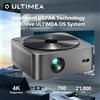 ULTIMEA Proiettore ULTIMEA Full HD 1080P Nativo con Autofocus e Correzione Trapezoidale, Supporto 4K, 21000 Lux, Proiettore Home Theater, WiFi Dual-Band