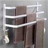 NONE Appendiabiti da parete da 50 cm con ganci, 3 livelli per l'organizzazione del bagno - Nero/Bianco