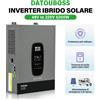 DATOUBOSS Inverter Solare Ibrido DATOUBOSS 1.8kW-12V, 3kW-24V, 6200W-48V, da 12V/24V/48V a 220V Onda Sinusoidale Pura, per Alimentazione di Emergenza Domestica, Supporta Connessione in Parallelo