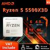 AMD Processore AMD Ryzen 5 5500X3D AM4 3D V-Cache CPU 6C/12T 4.0GHz 96MB L3 Componente per Computer Desktop Senza Ventola