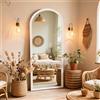 NONE Specchio ad arco a figura intera con supporto, cornice in legno massello 160x50cm bianco