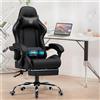 GTPLAYER Sedia da gaming con funzione massaggio e supporto Lumin, sedia da ufficio ergonomica regolabile in altezza, imbottita, fino a 150 kg