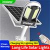 Intelamp Lampada Solare di Sicurezza 12500mAh per Esterni Dual180° Lampioni Solari Impermeabili con Sensore di Movimento per Esterni, Giardino, Cortile, Garage faretto led esterno solare lampada