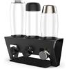 NONE Portabottiglie per SodaStream - Set di 3 supporti di scolo in acciaio inossidabile di alta qualità per bottiglie SodaStream Crystal ed Emil, asciugabottiglie e supporto di scolo inclusi. Ciotola di