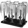 NONE Portabottiglie per SodaStream Duo, bottiglie per bevande e biberon - Set di scolapiatti in acciaio inossidabile incl. Anelli di protezione in silicone, tappetino drenante e porta coperchi,