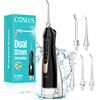 COSLUS Water Dental Flosser CX20, Irrigatore orale portatile senza fili con custodia da viaggio ricaricabile da 300 ml, impermeabile IPX7 elettrico