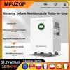 MFUZOP Inverter Ibrido Solare MFUZOP 48V 628Ah 32.15kWh 12KW con Batteria LiFePO4, Sistema Fotovoltaico Unico con WiFi, Senza IVA per Accumulo di Energia Rinnovabile