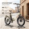 ONESPORT Bicicletta Elettrica ONESPORT OT16-2 con Motore Brushless 250W, Batteria 48V17AH, E-bike Urbana con Pneumatici 20*3.0 Pollici per Adulti