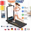ramypoket Tapis roulant con inclinazione del 9%, silenzioso, 2.5HP, 1-10km/h, APP e LED, tapis roulant con maniglia, tapis roulant per casa, 150kg