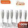 toocki Cavo Toocki 3 Pezzi 100W da Tipo C a Tipo C per Ricarica Rapida e Trasferimento Dati per iPhone 17 16Pro Samsung S25 Xiaomi Huawei, Cavo da Tipo C a iP