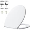 NONE Sedile WC Nano Glaze di Alta Qualità in Duroplast con Scarico Automatico, Ergonomico, Anti-ingiallimento, Universale, Bianco, con Chiusura Ammortizzata per Bagno