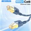 UGOURD Cavo Ethernet Cat8 40Gbps RJ45, Cavo di Rete Internet Cat 8 da 0.5m 1m 2m 3m 10m 15m 20m 30m per Router, Senza Latenza, Supporta POE
