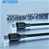 UGOURD Cavo USB C a C USB3.2 Gen2x2 20Gbps con tutte le funzionalità, ricarica rapida PD3.1 240W, 4K60Hz, 0.2m 0.5m 3m 5m, compatibile con Thunderbolt 3
