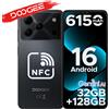 DOOGEE Note56 Pro Smartphone Android 16, 32GB RAM (4+28), 128GB ROM, Batteria 6150mAh, Schermo 6.56 Pollici 90Hz, Fotocamera 13MP+8MP, Widevine L1, NFC, Telefoni Cellulari