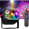 YUNFA Luci per Feste, Luci da Discoteca DJ, Luci Stroboscopiche Attivate dal Suono per Feste, Compleanni, Regali di Natale, Matrimoni