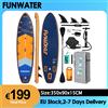 funwater Tavola da Stand Up Paddle Gonfiabile FunWater 350x90x15cm, Ampia e Stabile, SUP per Principianti e Adulti, Ponte Antiscivolo, Kit Completo di Accessori