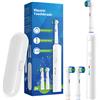 NONE Spazzolino Elettrico Rotante Ricaricabile con 3 Modalità e Timer Intelligente, Compatibile con Testine Oral B per una Pulizia di Precisione