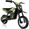 RCB R9X Motocicletta Elettrica per Bambini, 3 Velocità Regolabili, Motore 36V, Autonomia 15km, Velocità Massima 25km/h, Pneumatici 12", Sicura e Confortevole, per 3-12 Anni
