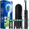 NONE Spazzolino Elettrico Intelligente con 6 Testine per Pulizia Quotidiana, 3 Modalità, Ricaricabile, Compatibile con Testine Oral B